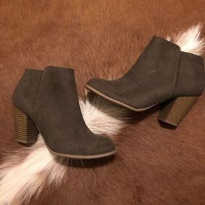 Olive ankle booties